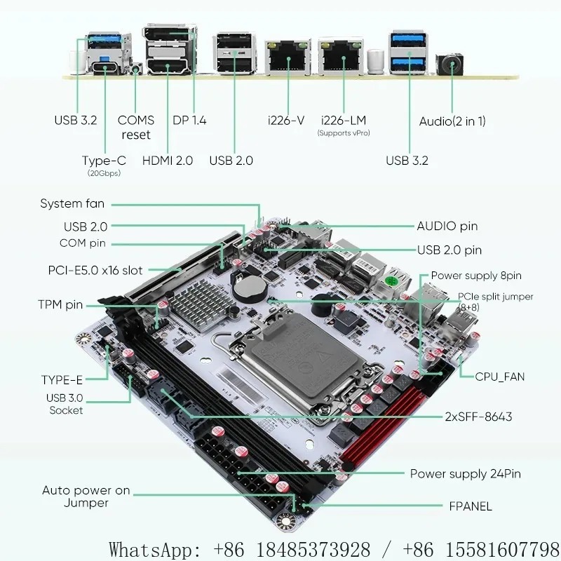 Nas Motherboard 8 Sata Mini Itx - Placa-Mãe Mini ITX NAS LGA1700 Q670