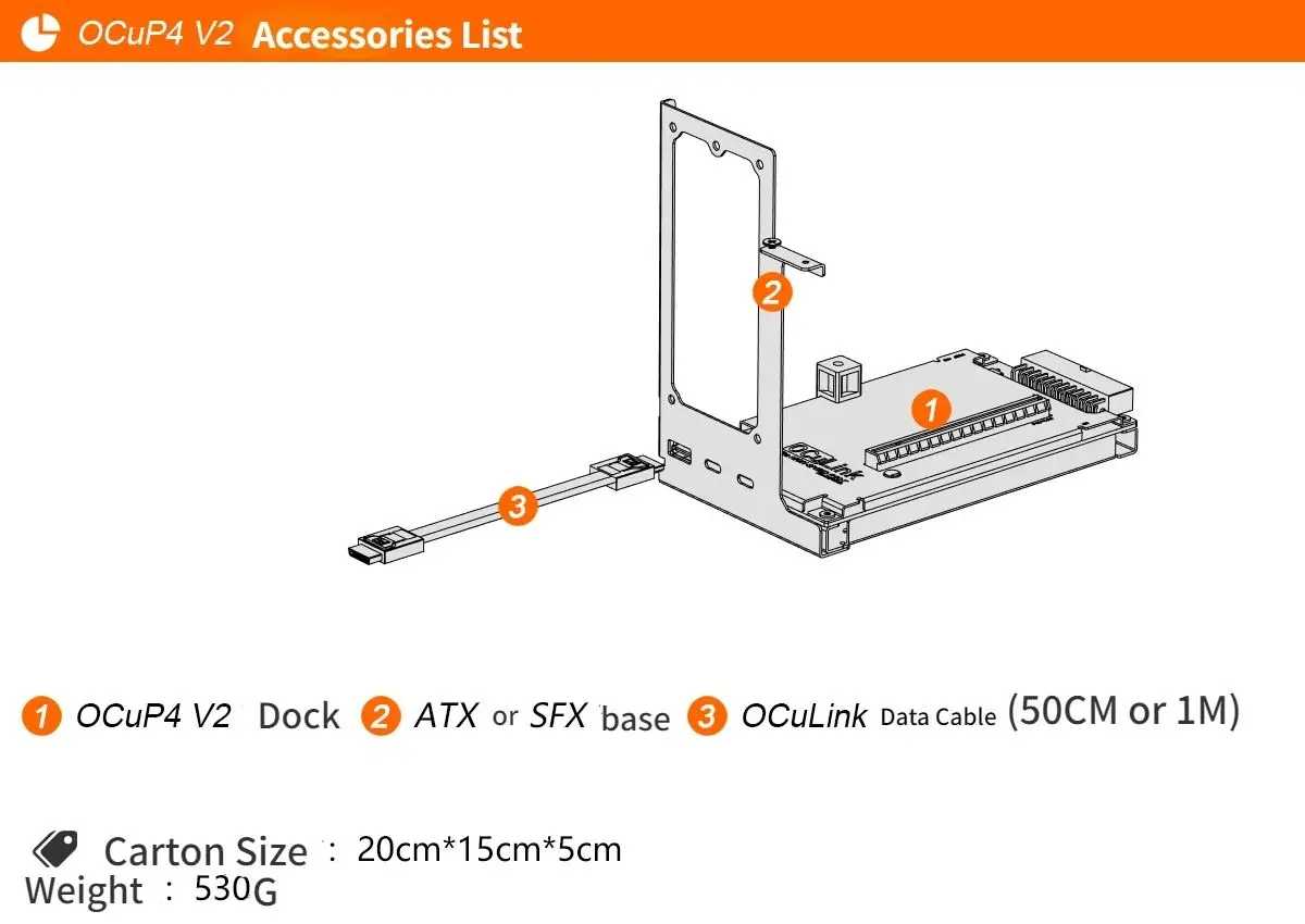 OCuP4V2 OCuLink GPU Dock com c - Oculink Egpu Mini Pc avaliação e preço